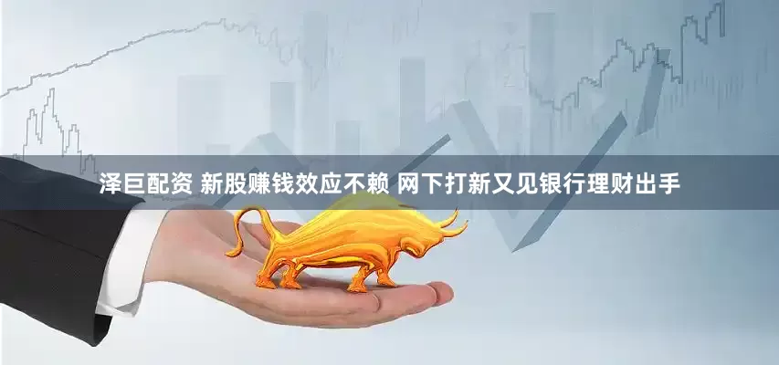 泽巨配资 新股赚钱效应不赖 网下打新又见银行理财出手